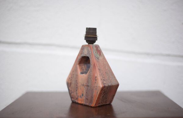 Lampe vintage, lampe grès cristallisé, lampe à poser, lampe de chevet, art déco, poterie, 50's