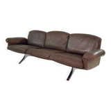 Vintage De Sede DS-31 three-seater sofa – brown leather design classic