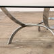 Space age chrome coffee table with thick glass top 1970