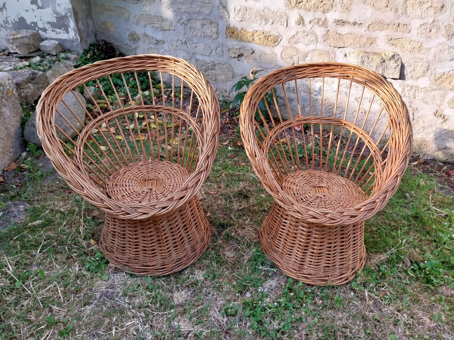 Rattan armchairs 60s