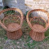 Rattan armchairs 60s