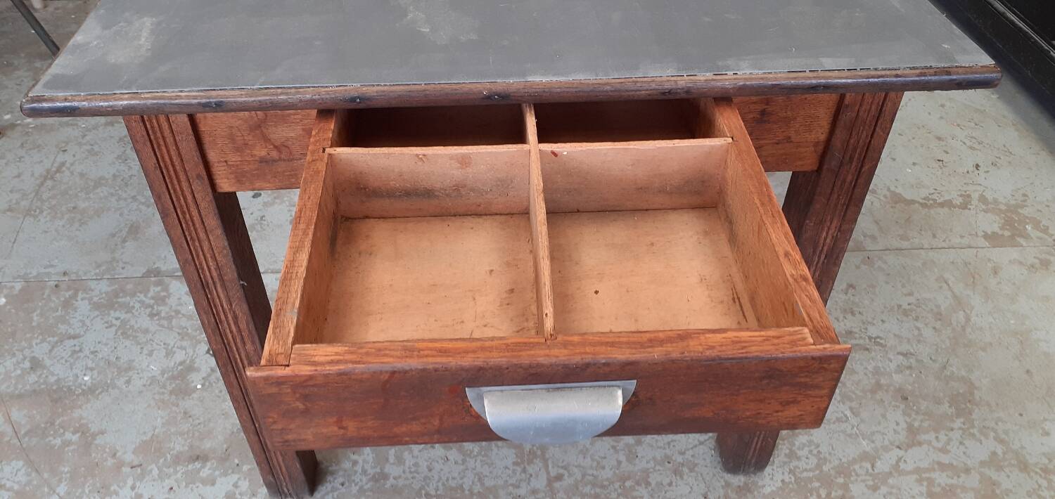 Table de ferme zinc.