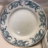 Set of 8 plates Longwy Tournefeuille