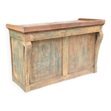 Old oak trade counter, weathered raw wood