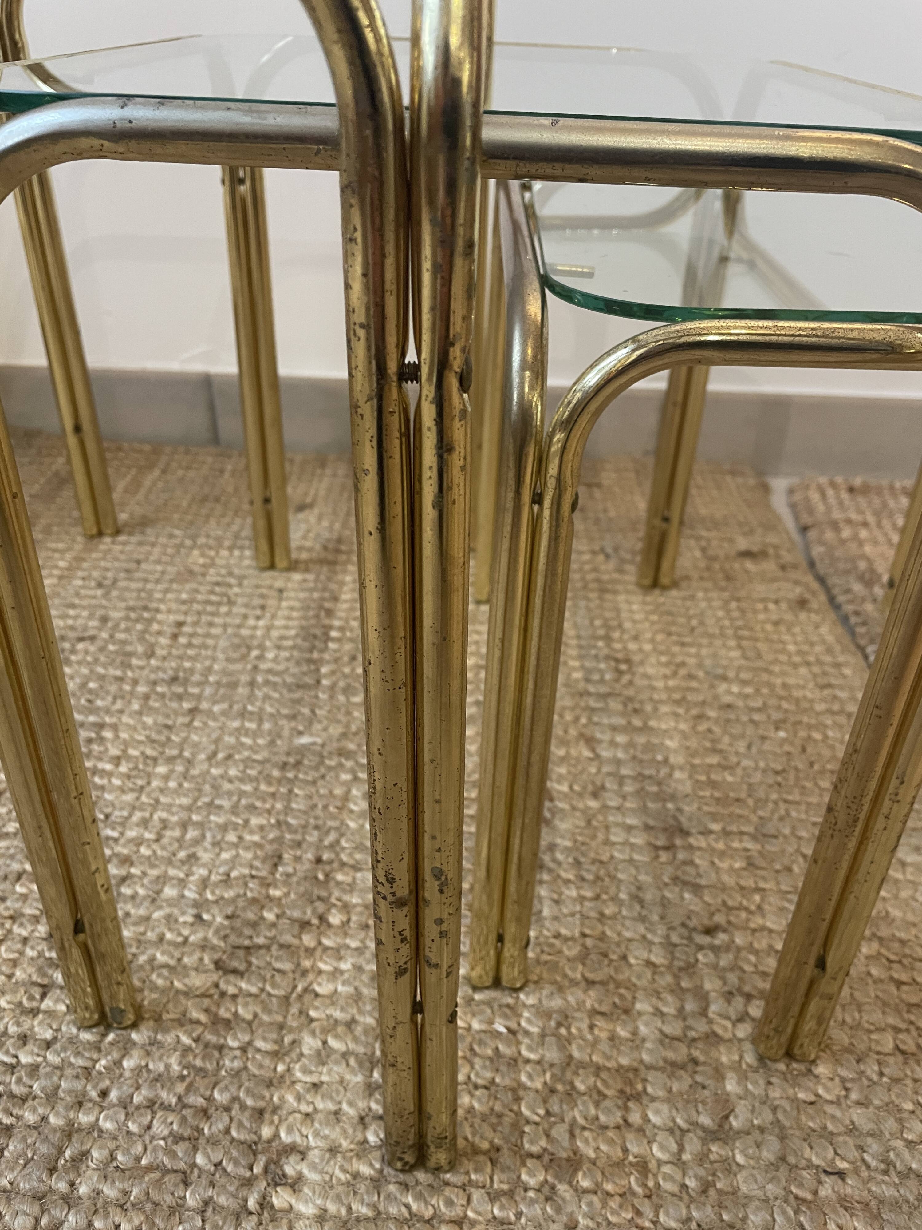 Set of 3 glass nesting tables