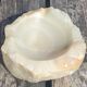Vintage Brutalist Design Onyx Stone Ashtray Ochre Beige Shade