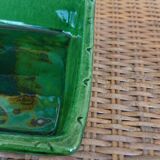 Vallauris green enamelled dish