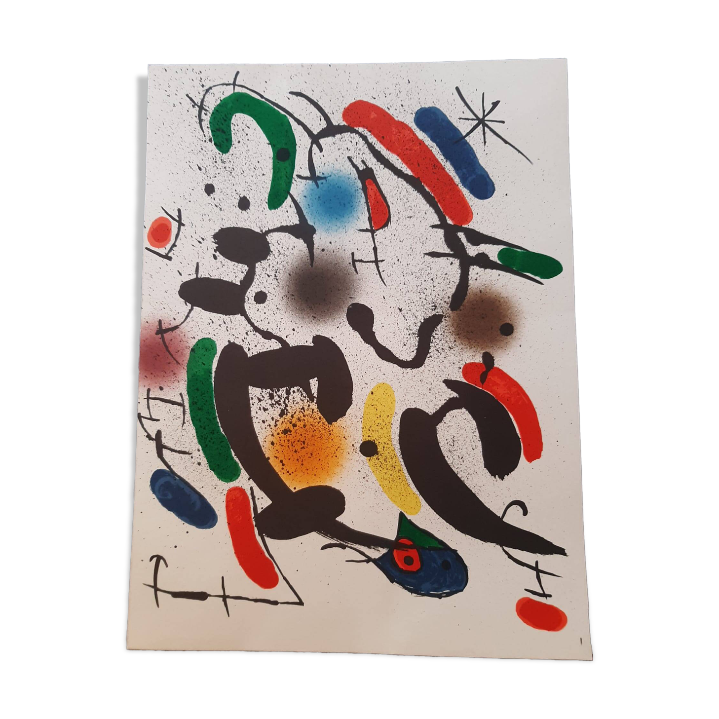 Magnificent original lithograph by Joan Miró, Mourlot-Maeght Paris 1972.