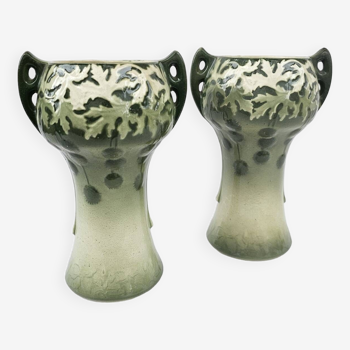 K&g saint-clément - paire de vases art nouveau