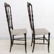Pair of Gaetano Descalzi Midcentury Italian Chiavari High Back Chairs, 1950