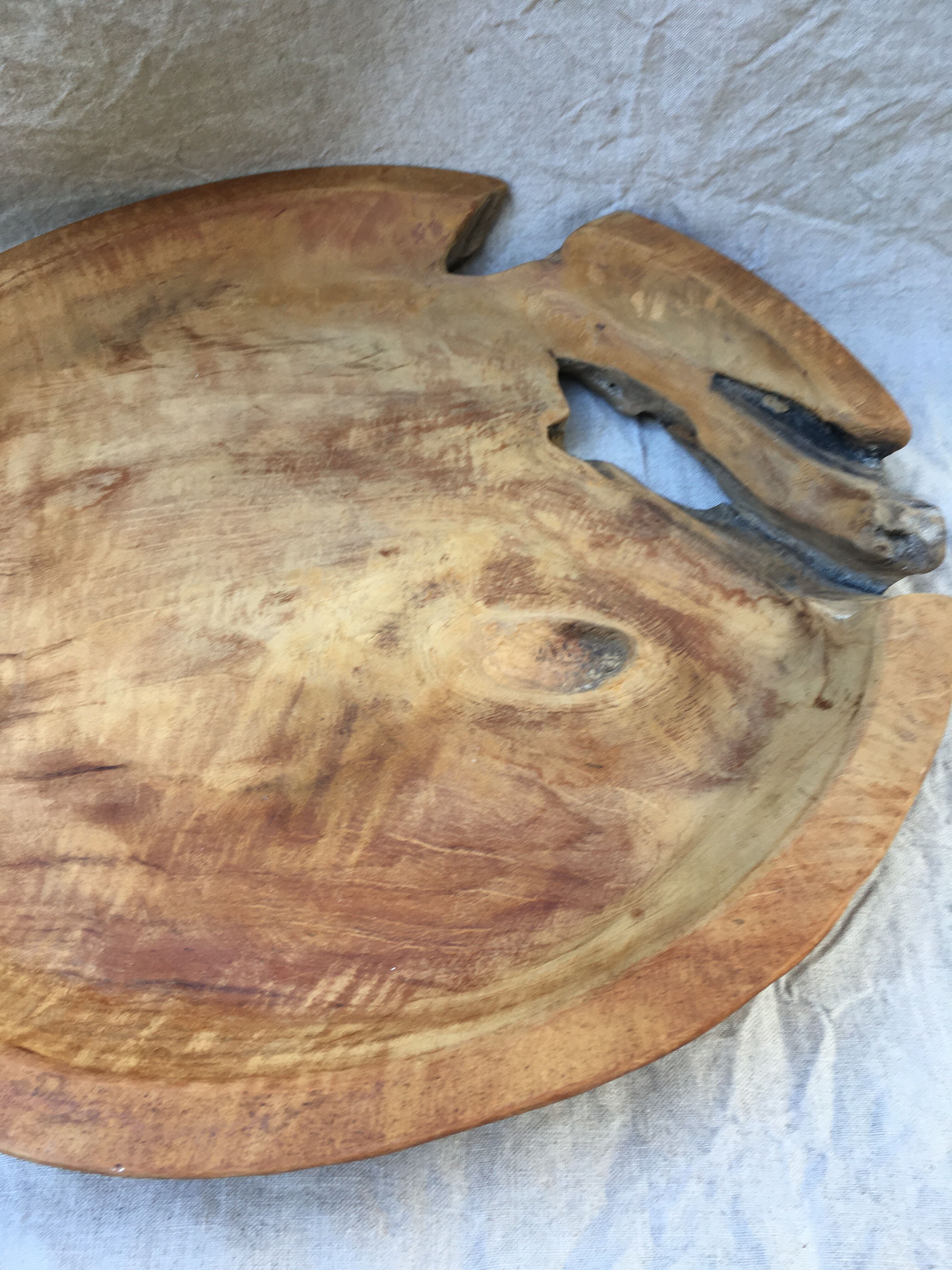 Round teak dish