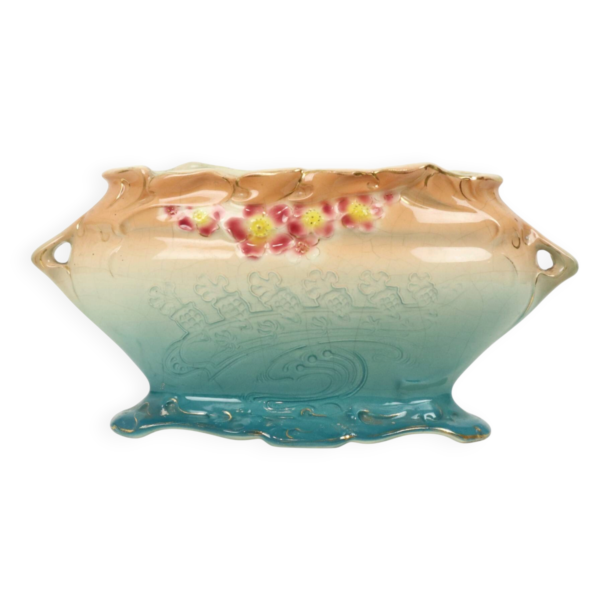 Art Nouveau Bloempot Jardinière Majolica Gustave De Bruyn