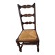 6 wooden and straw chairs