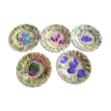5 Sarreguemines dessert plates in barbotine
