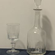Set of 4 glasses and 1 carafe model Mirabeau early twentieth century
