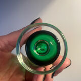 3 two-coloured green digestif glasses Luminarc