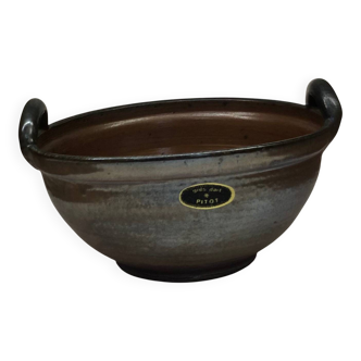 Belgian stoneware dish signed