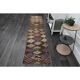 Tapis de couloir vintage turc Oushak fait main en laine et coton marron, années 1970