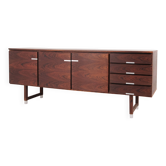 Buffet - Bois de rose - Poignées et pieds en aluminium - Kai Kristiansen - Feldballes Furniture Factory (F M Furniture) - Années 1960