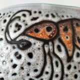 Italian ceramic dish with marine relief decoration from San Marino, 1960s-70s