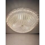 Traditional Italian White "Graniglia" Murano Glass Flush Mount in 70' Style