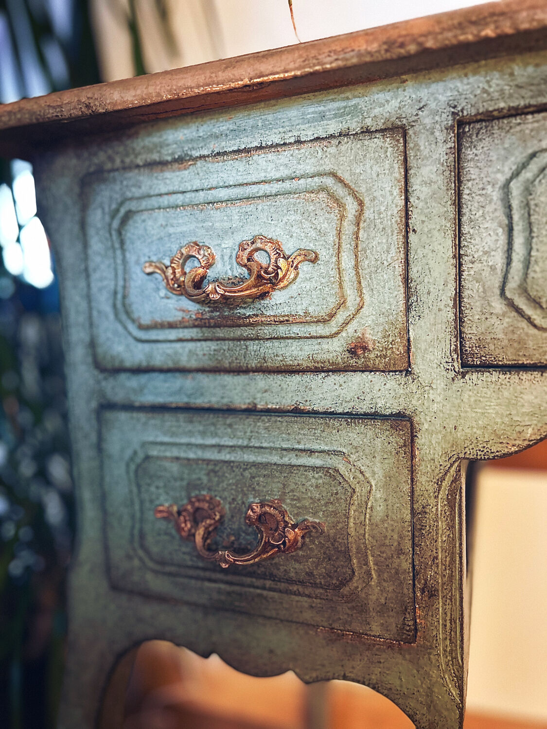 Antique patinated desk – Toscana finish, unique piece