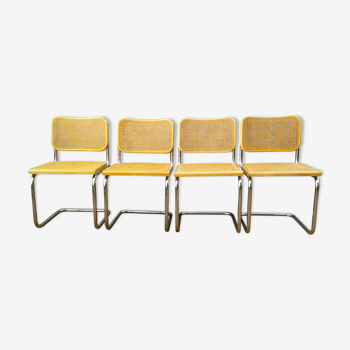 Suite de 4 chaises Cesca B32 de Marcel Breuer années 80