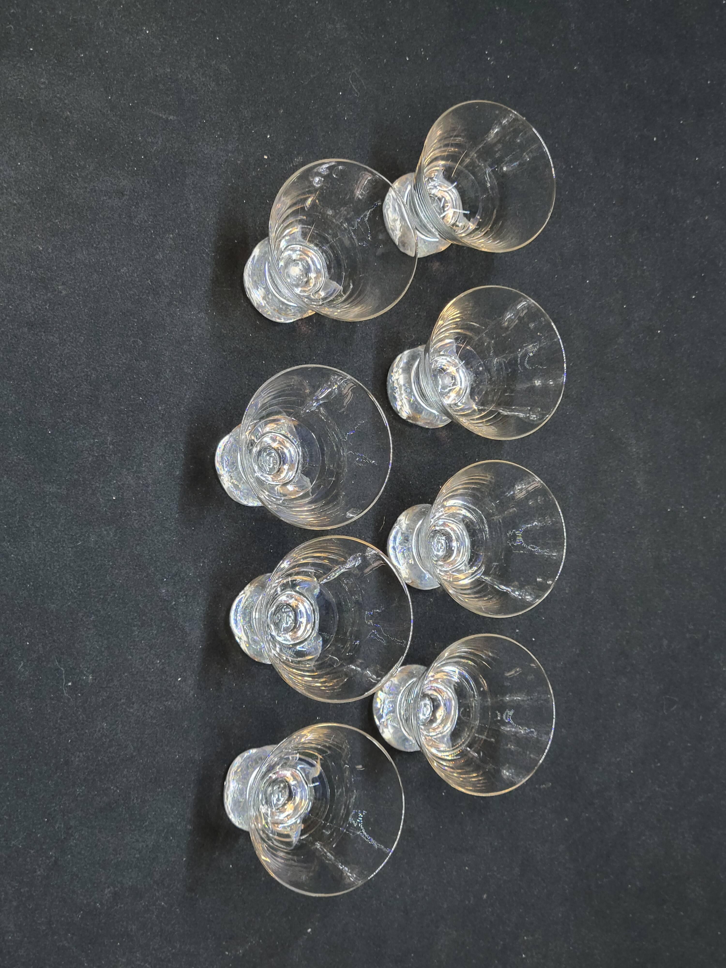 8 Vintage Digestif Shot Glasses with Ball Foot