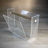 David Lange magazine-rack, in plexiglass and brass years 80