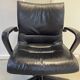 Black leather office chair Model "Qualis" by Emilio Ambasz for Tecno, 1991