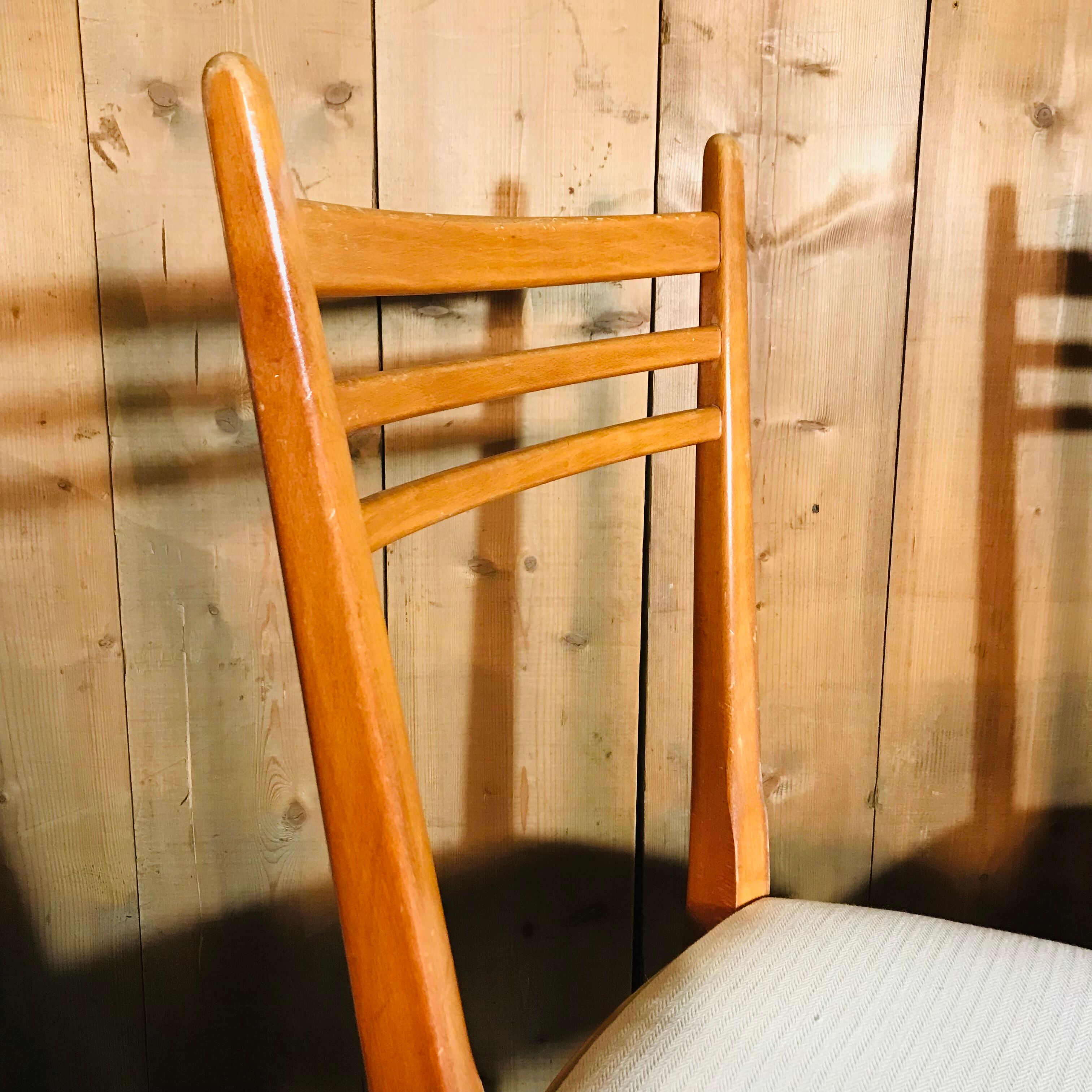 Paire de chaises vintage 1950-60 assise écru