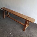 Banc de style campagnard en chêne massif