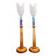 Pair of lamps glass paste Scandinavian design 1950.