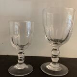 Lot of 8 old glass walking glasses of 2 different sizes