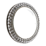 Backlit circular wall mirror Bakalowits Vienna with large crystals, Austria, 1950s