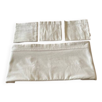 Drap plat + 3 taies d'oreiller métis