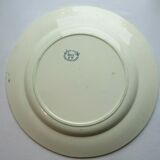 Badonviller Flat Round Dish, Blue Iris, Art Nouveau