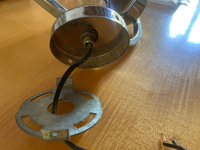 globe wall lamp, smoked glass