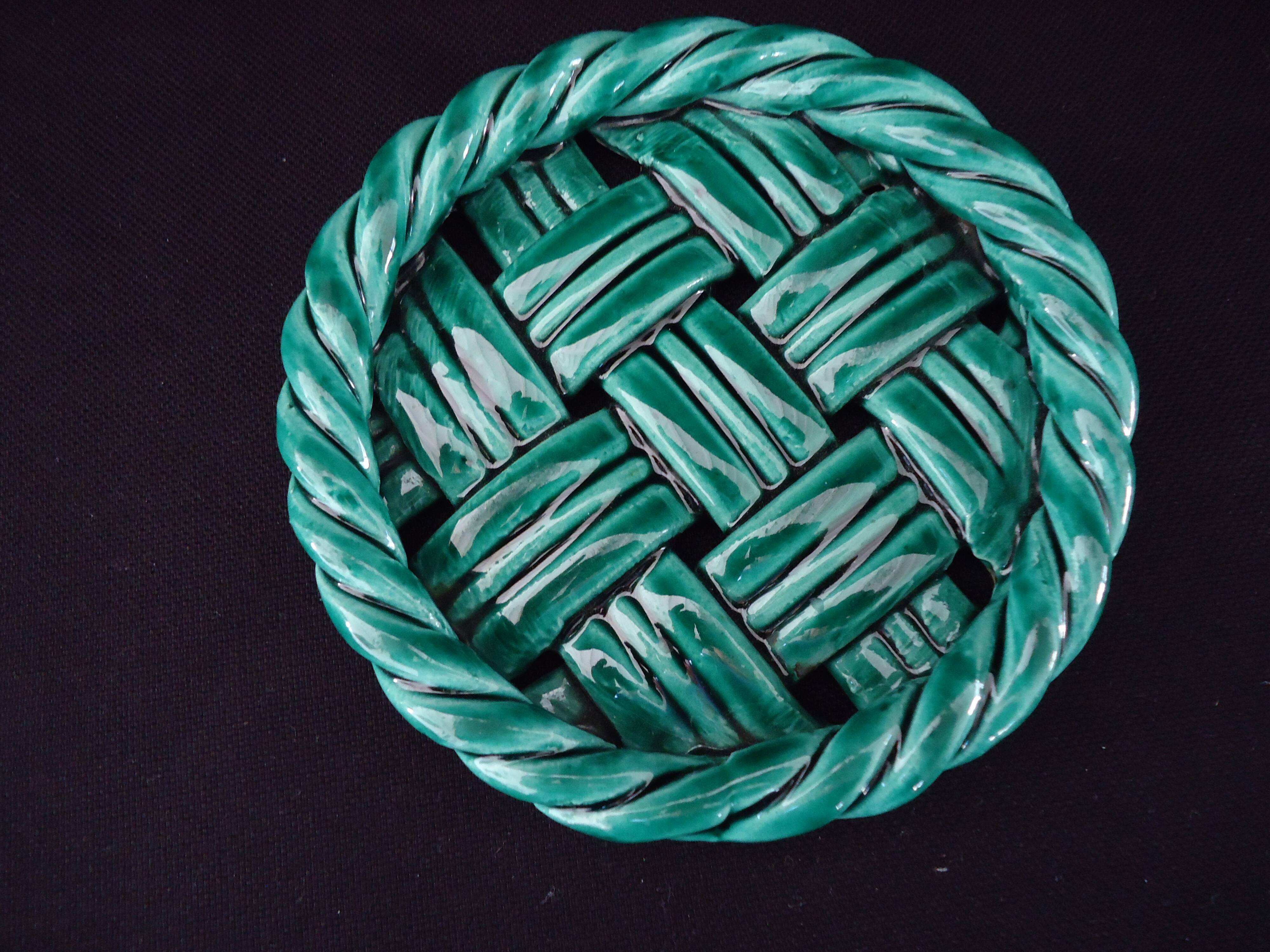 Varnished ceramic bottle coaster Vallauris (A107-2)