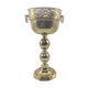 Old planter on foot in hammered brass pushed back height 44 cm