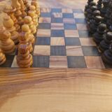 Jeux d'échecs rustique en bois d'olivier