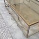 Rectangular coffee table in brass and chromed metal 1970 design