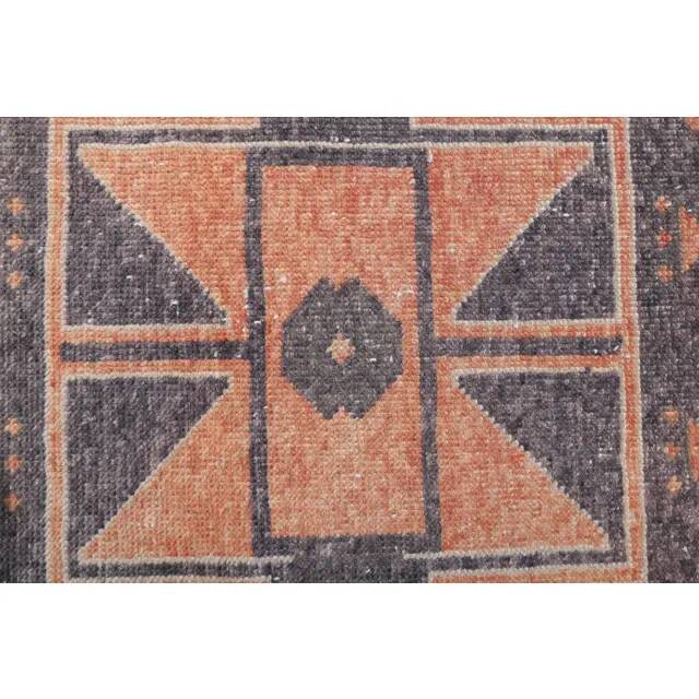 Vintage Turkish Hand-Knotted Wool Cotton Orange Runner Rug 80x394
