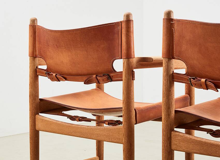 Borge Mogensen Pair of Model 3238 Spanish Dining Chairs for Fredericia 1964