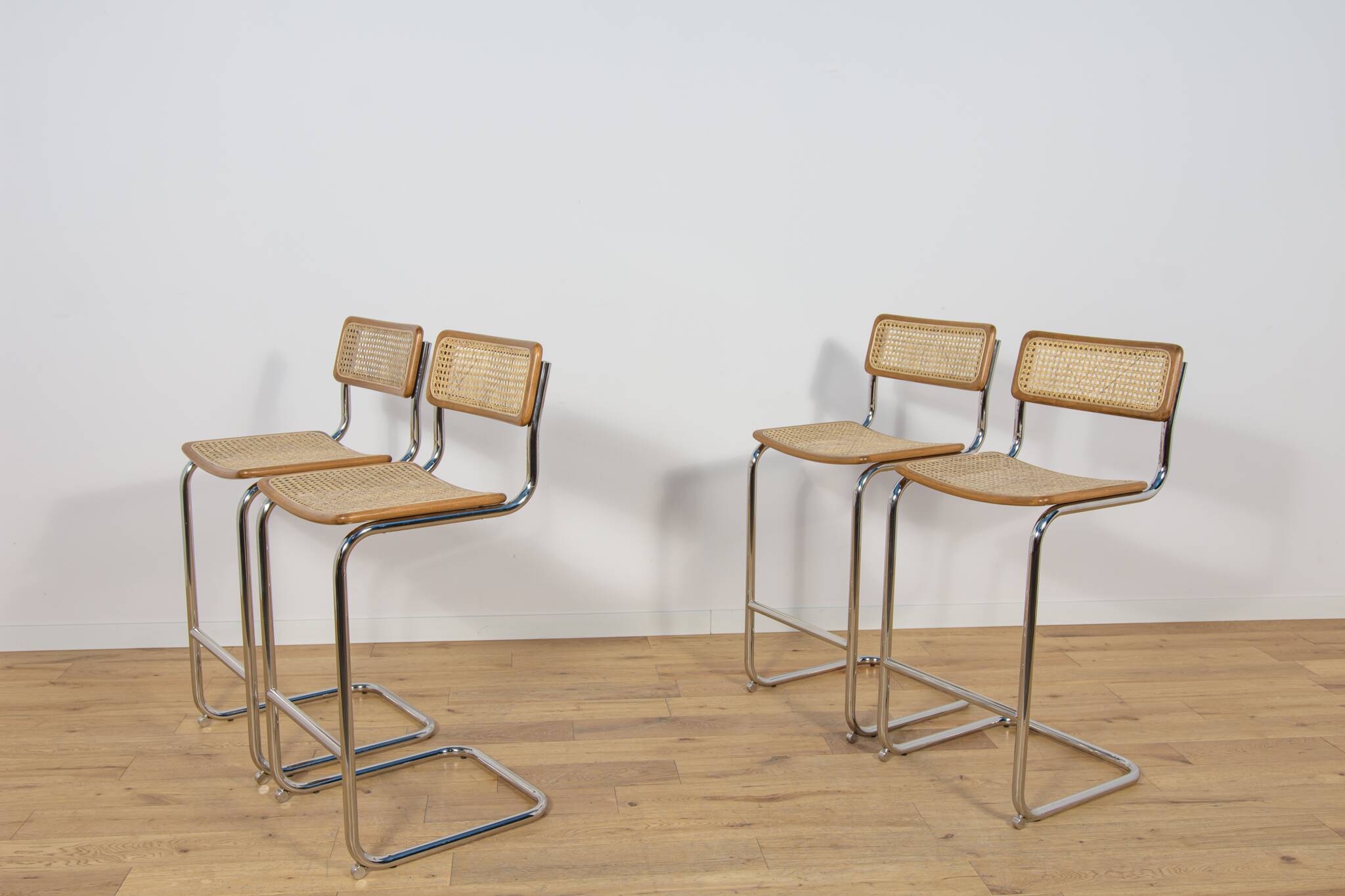 Chrome-Plated Bar Stools Typ Cesca, Italy, 1970s