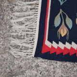 Bulgarian 50-60s kilim wool rug - vintage  115x42cm