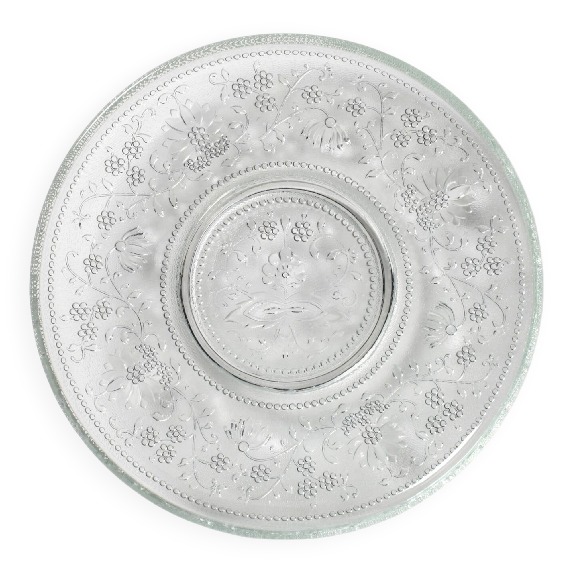 Cibulak Glass Plate: Mid-Century Clear Modern Platter by Pavel Panek/ 1974