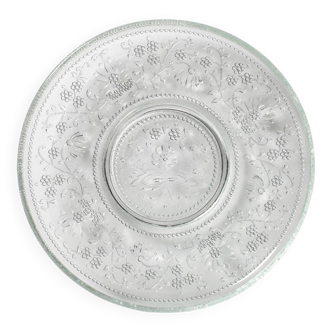 Cibulak Glass Plate: Mid-Century Clear Modern Platter by Pavel Panek/ 1974