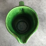 Pichet in vintage in terre cuite varnished shades of green