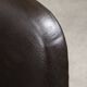 Chaise de bureau italienne vintage en cuir marron chocolat